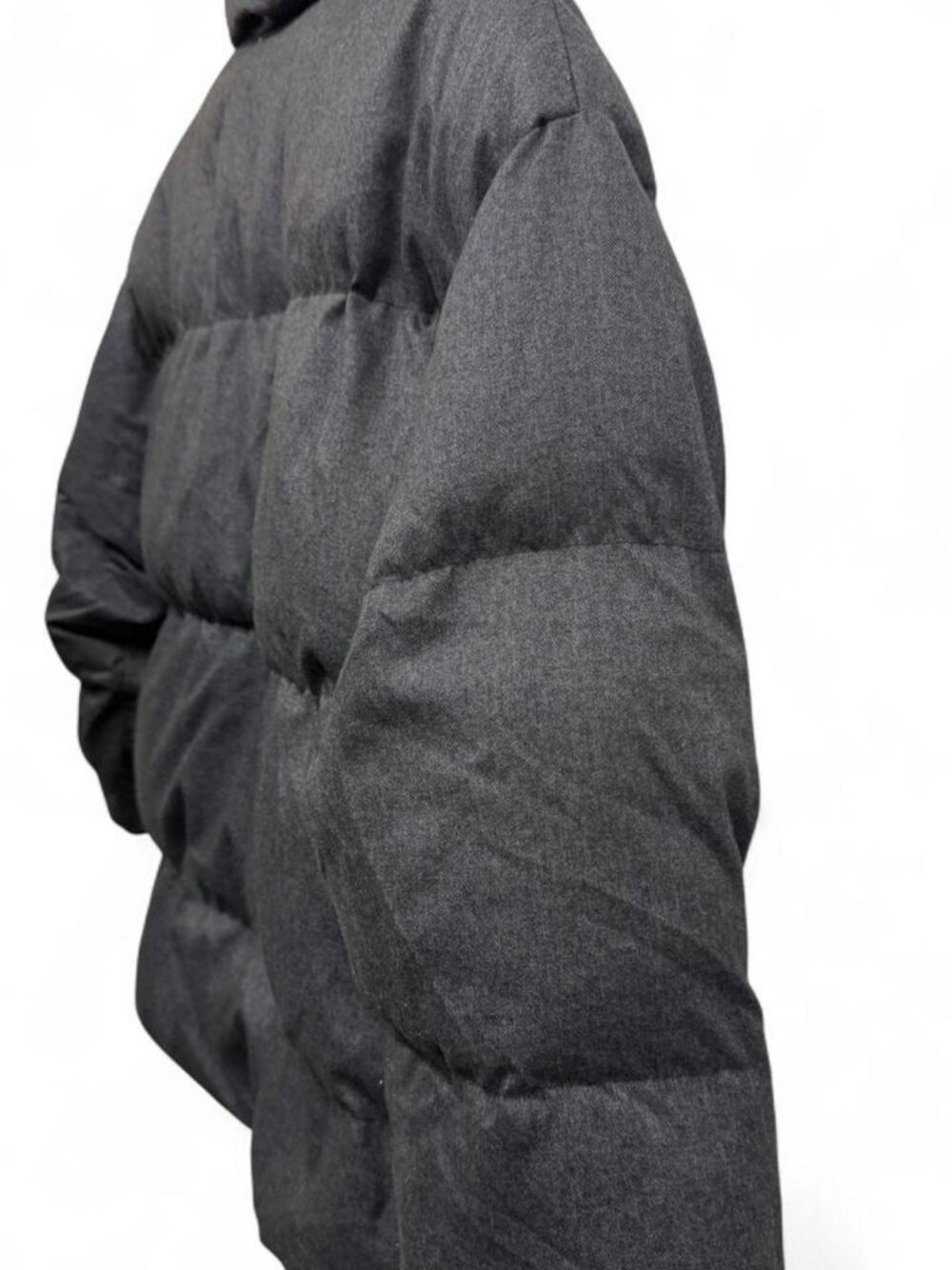 Grey Fabric Puffer Jacket